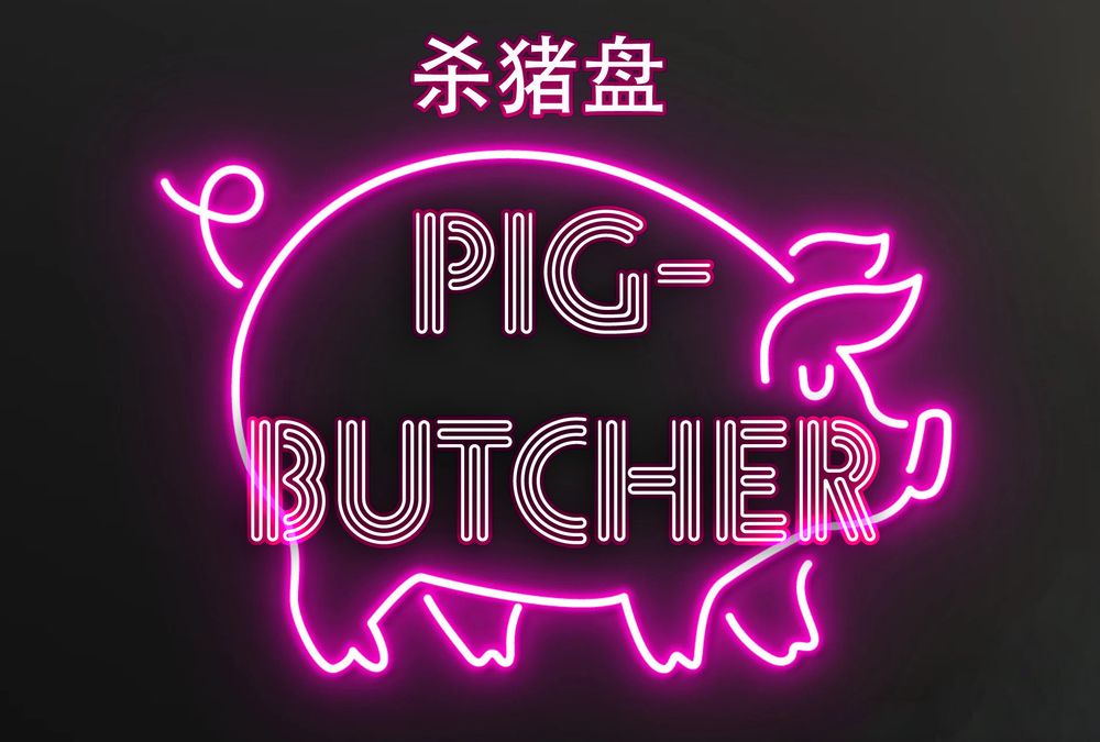 a pink neon outline of a pig against a black background, with the chinese characters for 