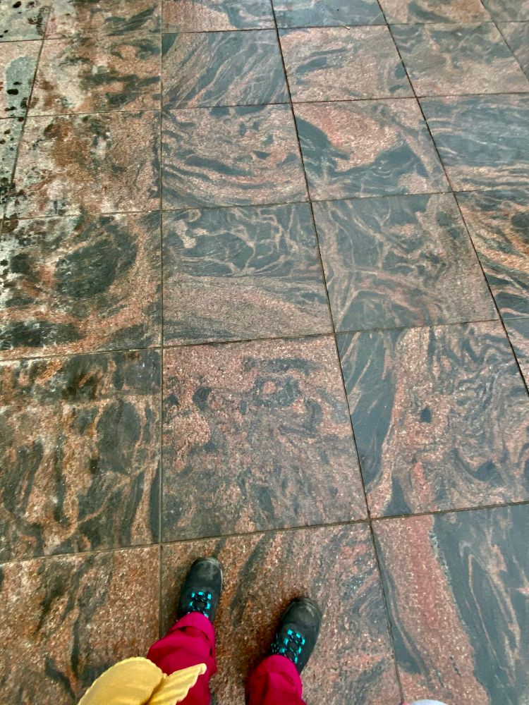 Same with my legs for scale, and lighter area that’s dry from rain