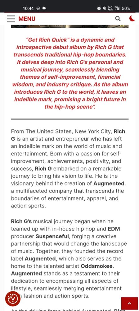 A snippet of the linked article reviewing my music