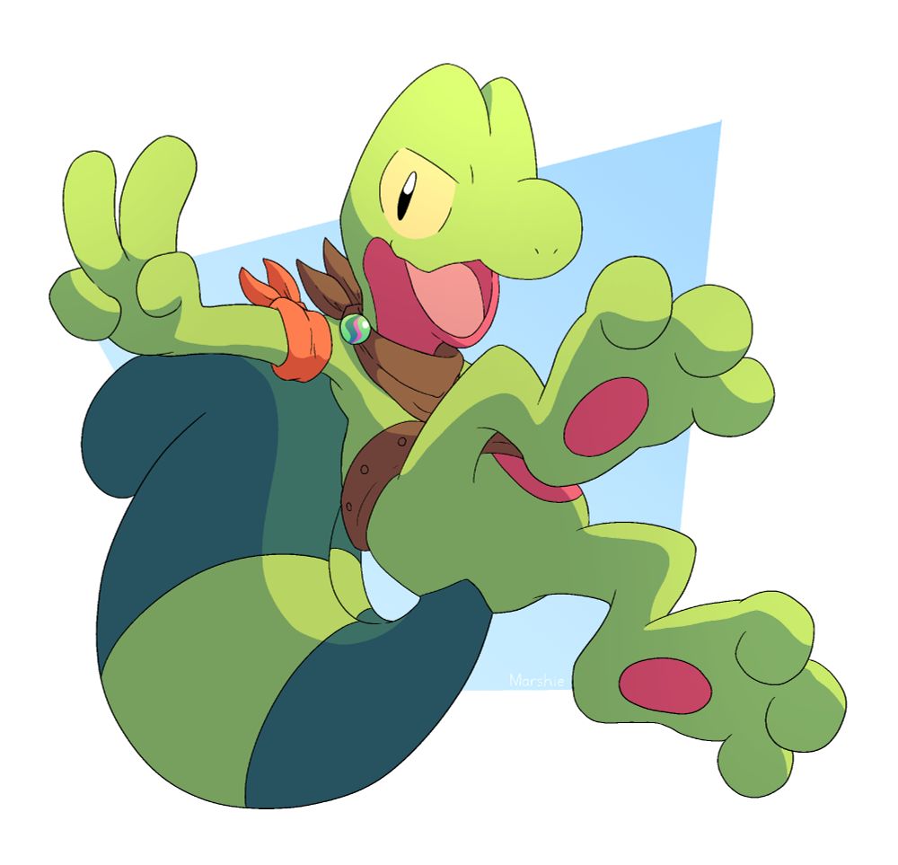 Drawing of @angerytreecko's character, Gexous