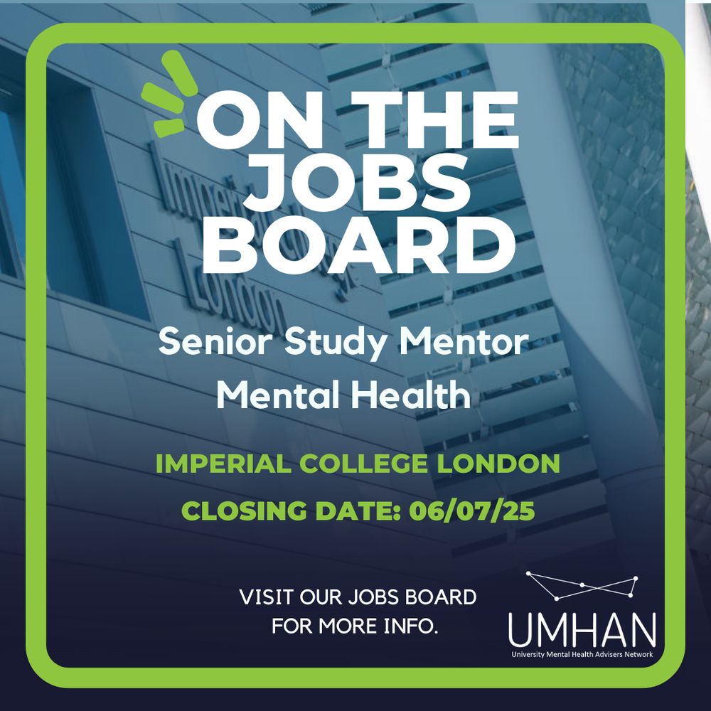 Jobs Board posting for Imperial College London for the role of: Senior Study Mentor Mental Health. Closing date: 06/07/25