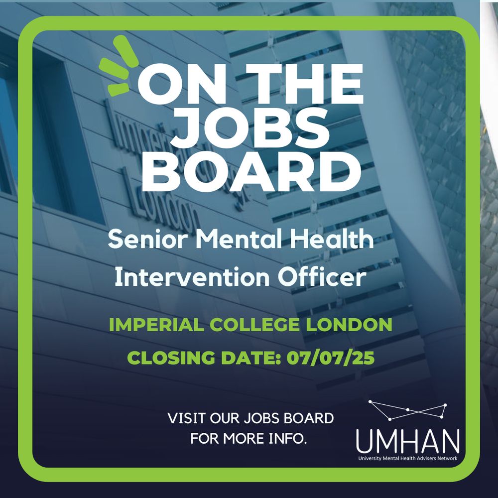 Jobs Board posting for Imperial College London for the role of Senior Mental Health Intervention Officer. Closing date: 07/07/25.