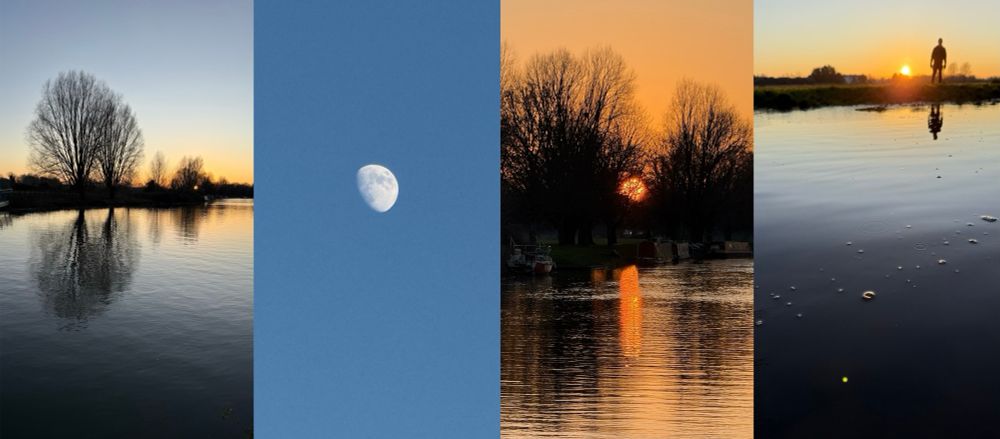 Four photos from a sunset walk round Stourbridge Common