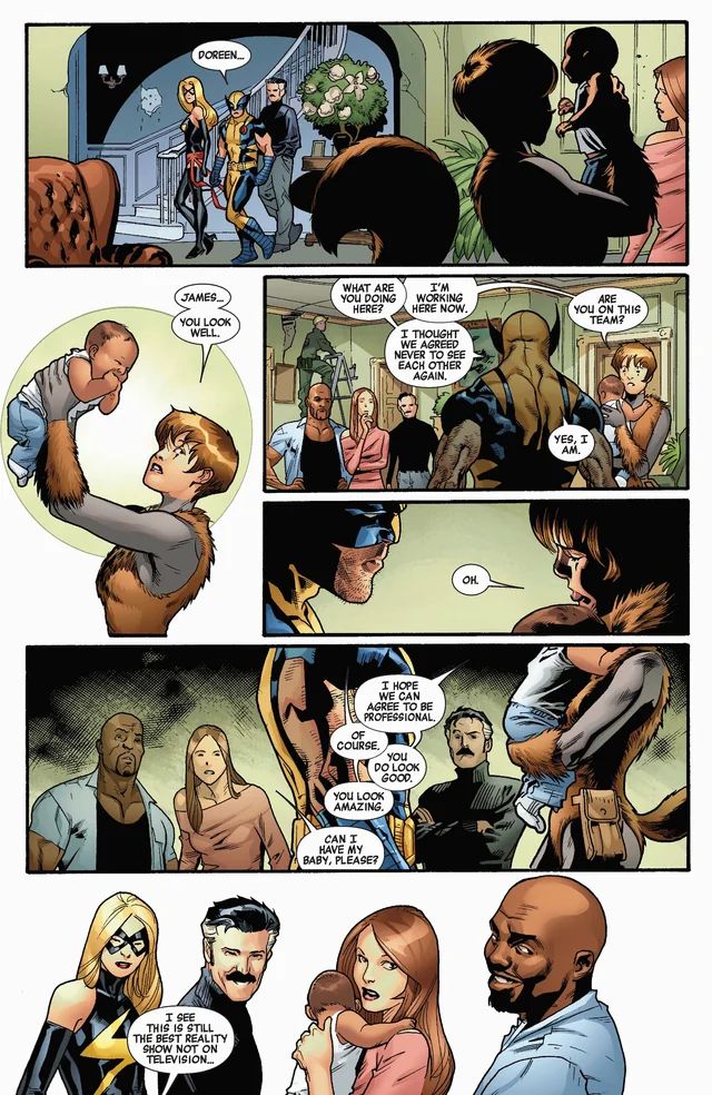 page from a comic book (New Avengers?) in which it is revealed that Squirrel Girl and Wolverine had a romantic relationship at some point in the past.