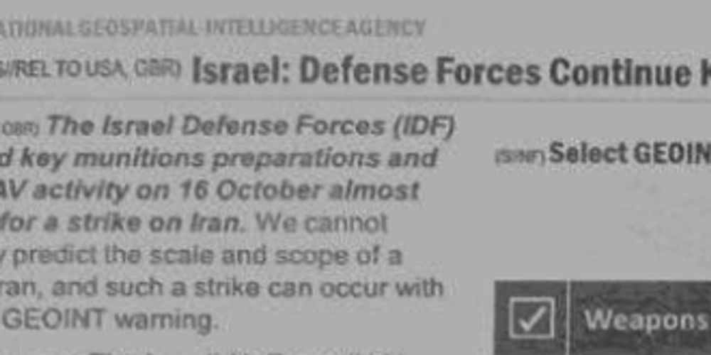 Leaked US Intel on Iran Attack Plans Also Confirms Israeli Nuclear Weapons | Common Dreams