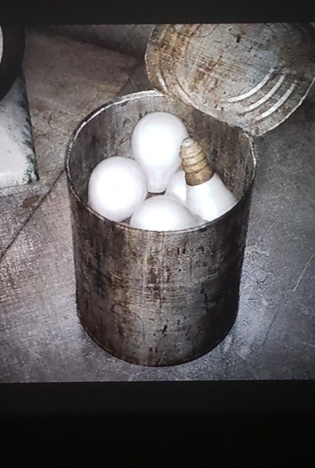 Lightbulbs in a metal can. (Silent Hill 2)