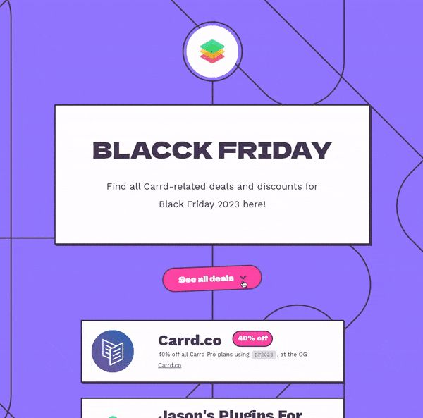 Screen recording of Blacck Friday listing directory - https://blacckfriday.carrd.co