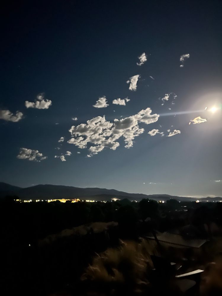 The moon and clouds. Clouds over Cuyamungue, NM