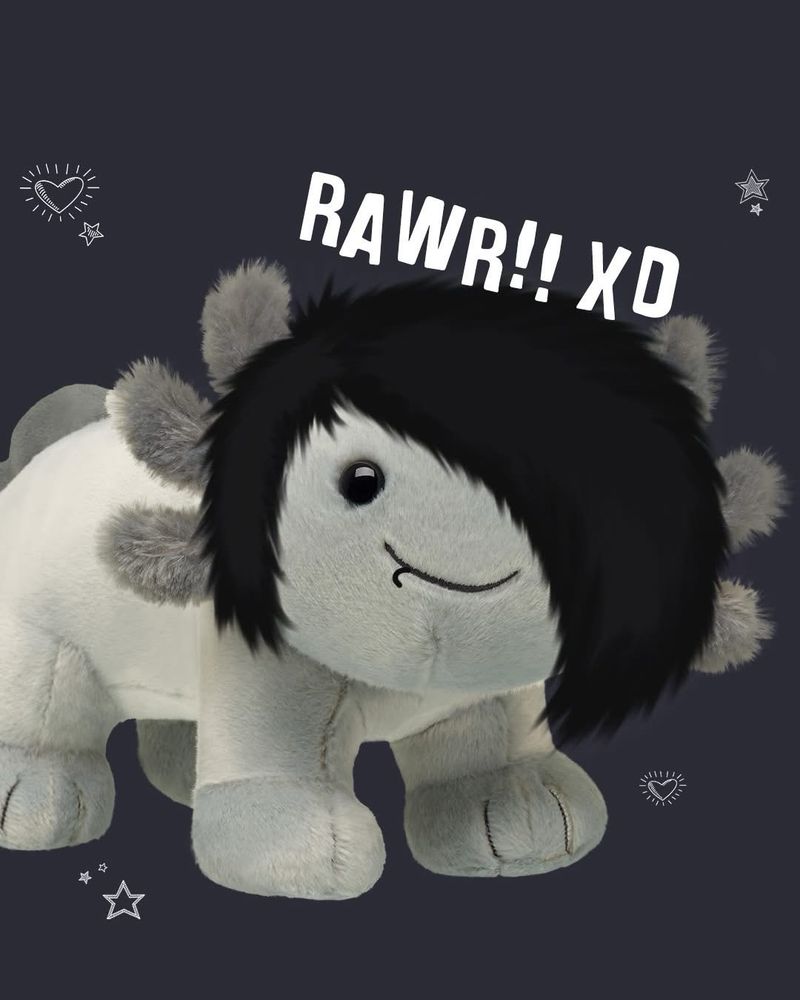 grey axolot build a bear with an emo fringe and a lip ring 