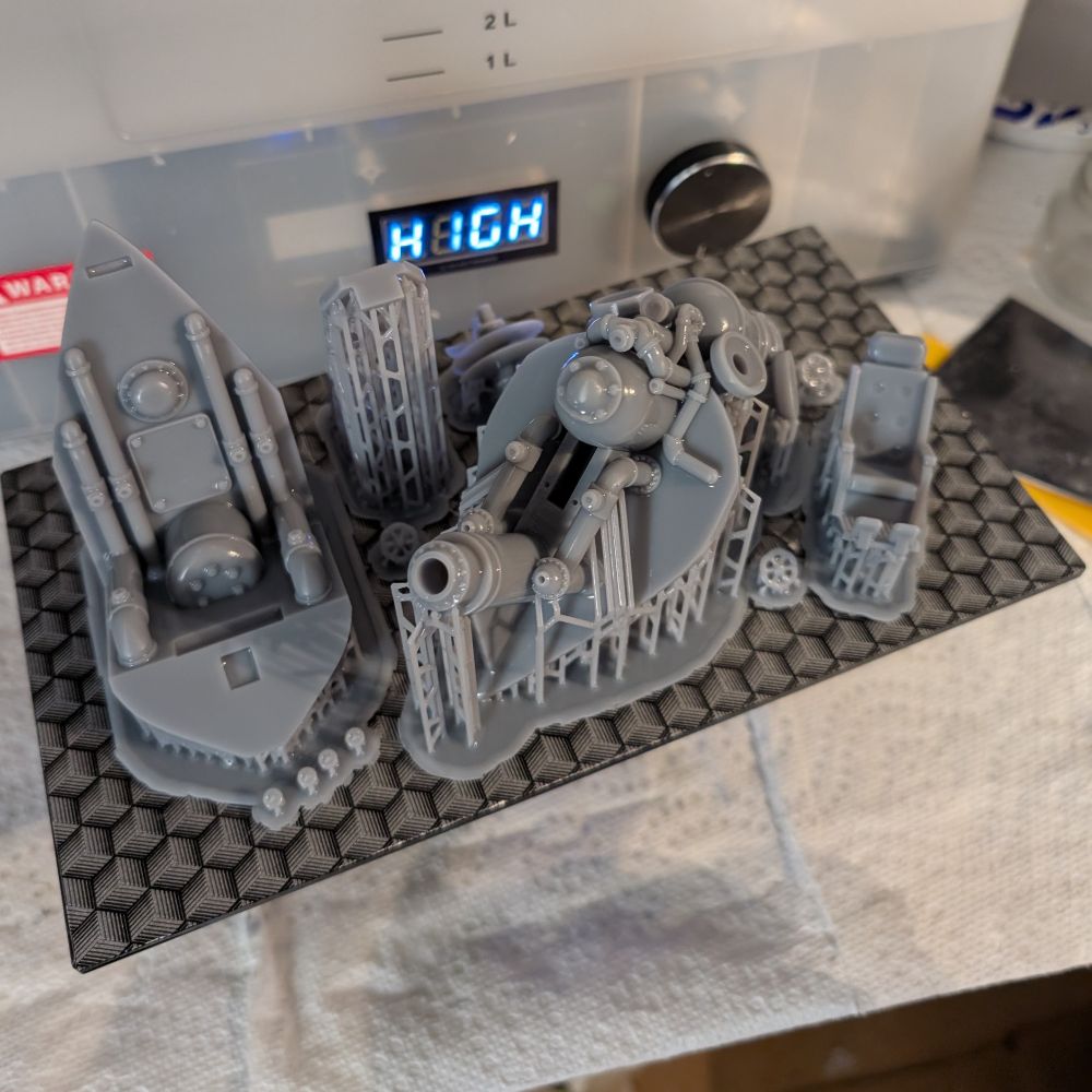 Printed Fish Sub Internals on build plate