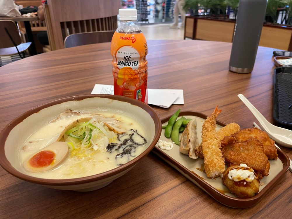Bowl of ramen and sides