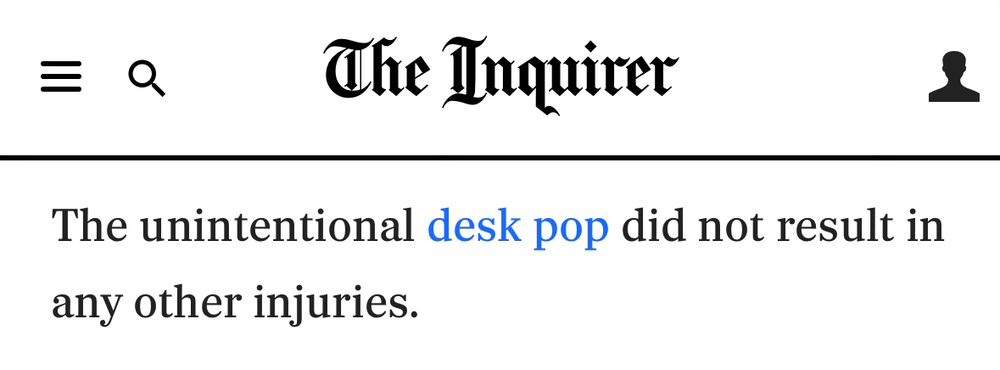 The Inquirer
The unintentional desk pop did not result in any other injuries.