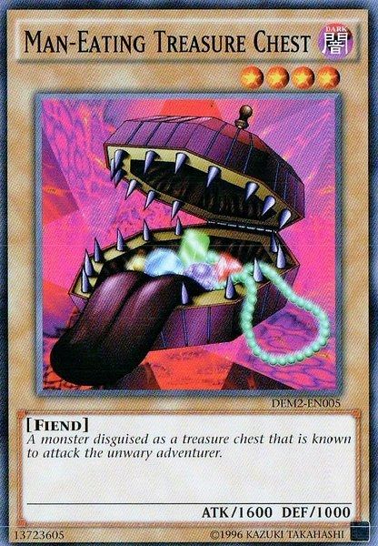 A picture of the yugioh card Man-Eating Treasure Chest