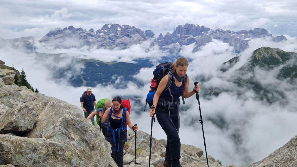 With the Brenta Dolomites in view, it's a two-hour hike to the Serodoli/Gelato lakes.