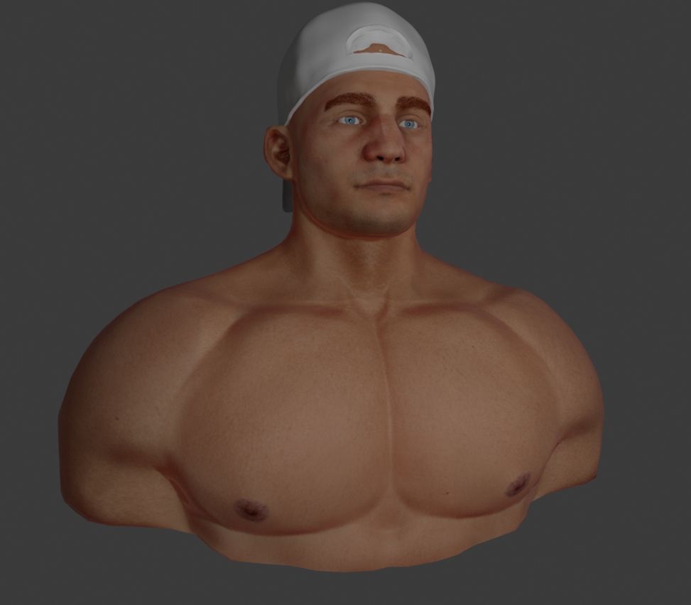 half finished 3d bust of a man