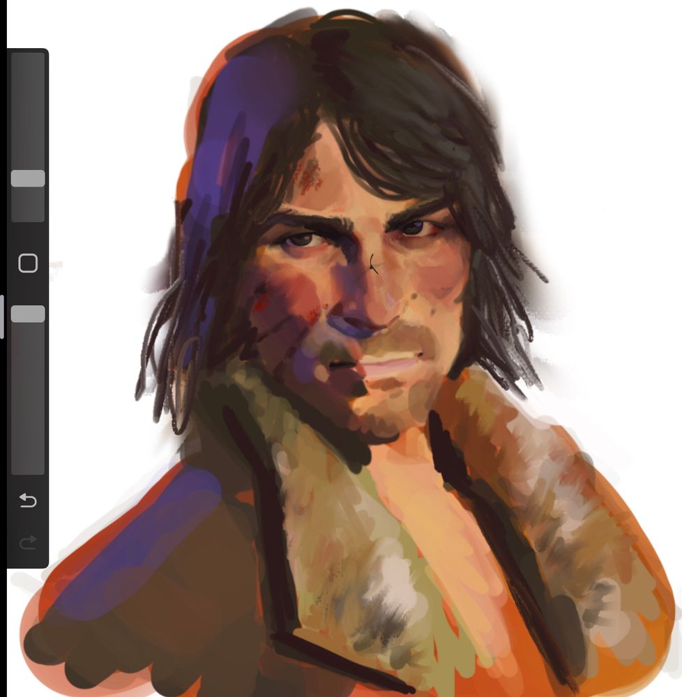 sketchy painty drawing of john marston