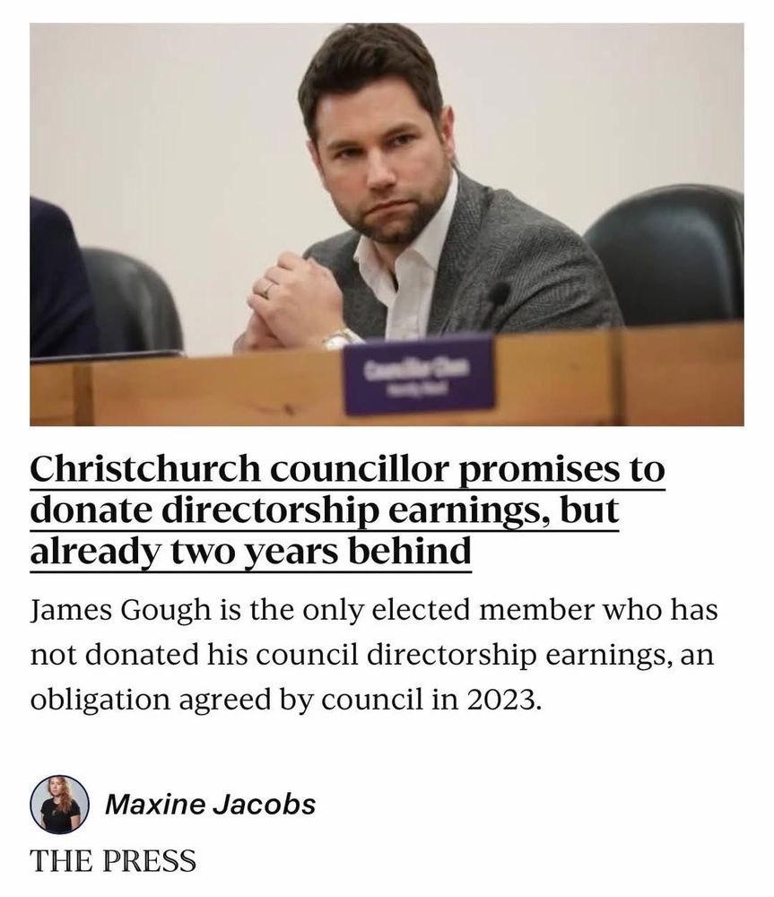 Christchurch councilor promises to donate directorship earnings, but already two years behind.