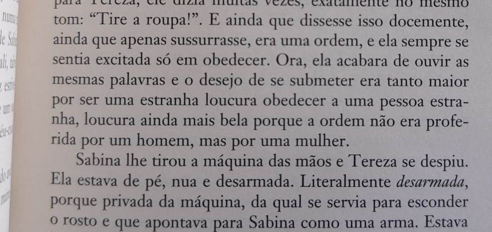 a insustentável leveza do ser, página? ñ lembro