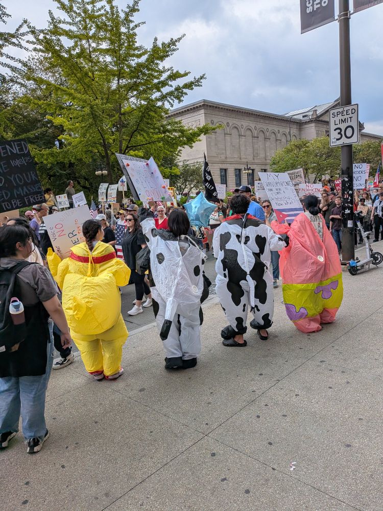 Inflatables at the No Kings protest in Chicago 