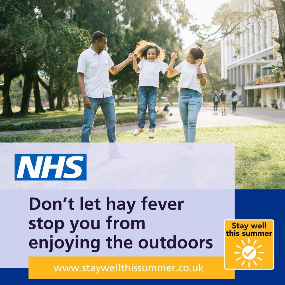 "Don't let your hay fever stop you from enjoying the outdoors"