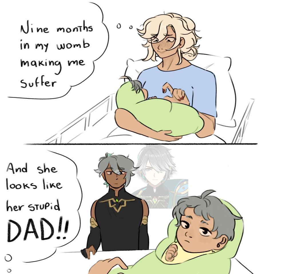 Nueve meses en mi vientre haciendome sufrir, ¡y ella se ve como su estúpido papá!