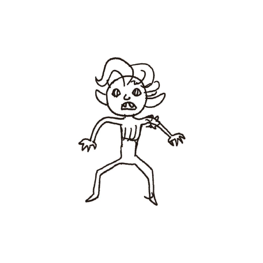 Cursed Scribble version of gremlin Astarion