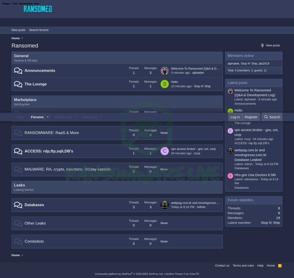 Ransomed's forum screenshot