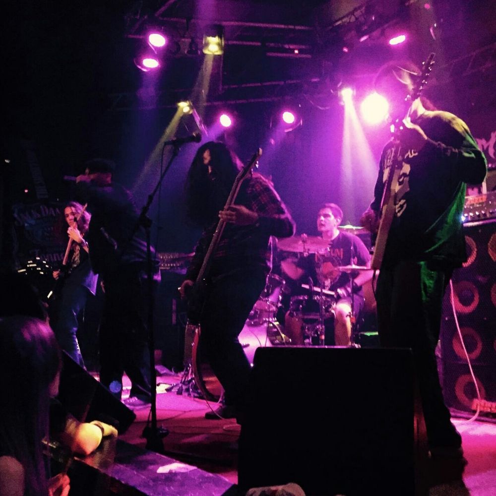 Metal band on stage at the Whiskey a Go Go on sunset blvd, Hollywood, California. 