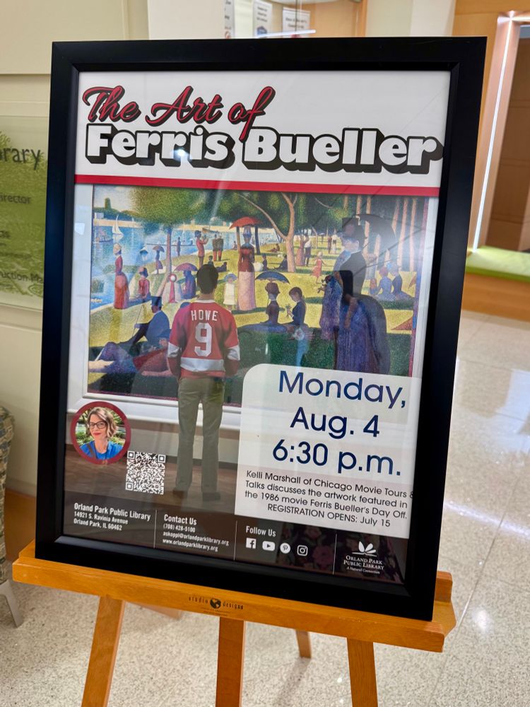 Promotional sign for the library event 