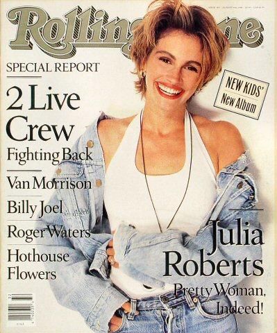 Julia Roberts on the cover of the August 9, 1990 issue of Rolling Stone Magazine 