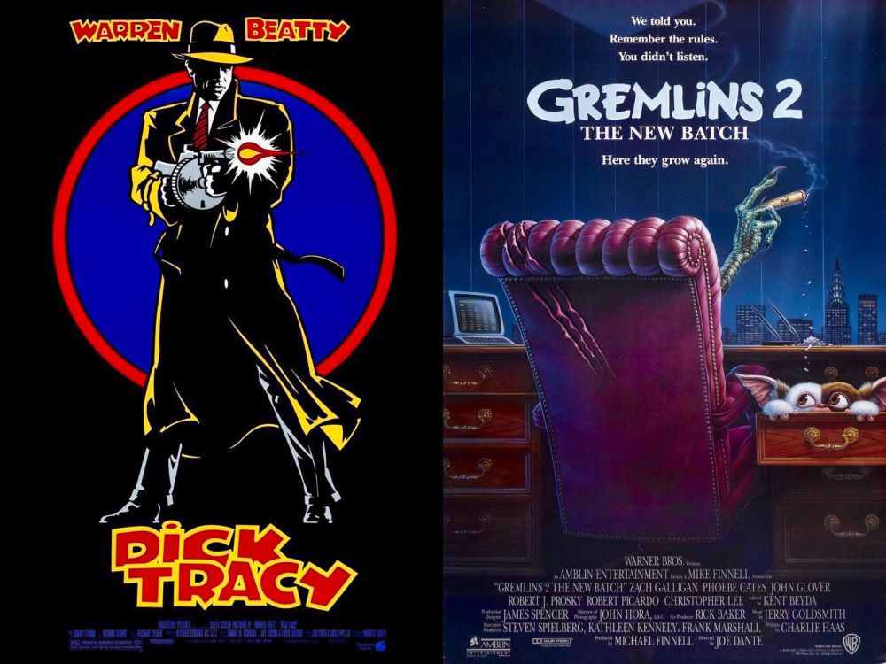 Movie poster artwork for DICK TRACY and GREMLINS 2: THE NEW BATCH