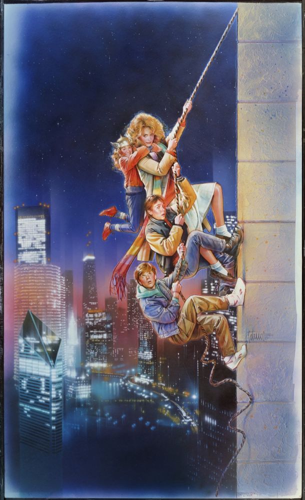 Original poster artwork for ADVENTURES IN BABYSITTING by Drew Struzan. 
