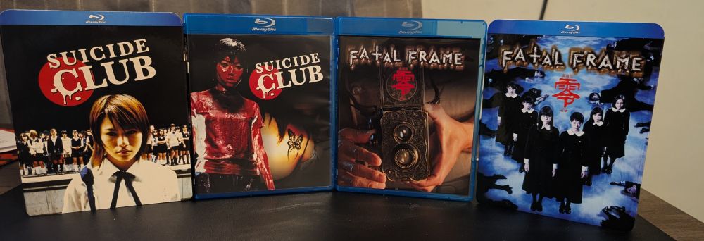 Blu Ray copies of Suicide Club and Fatal Frame.