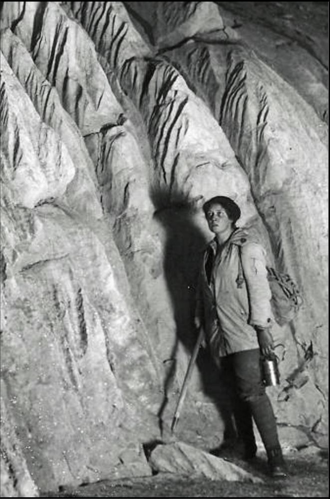 Poldi Fuhrich in the Moerk Dome Ice Cave