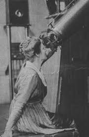Eleanor Annie Lamson looking through telescope