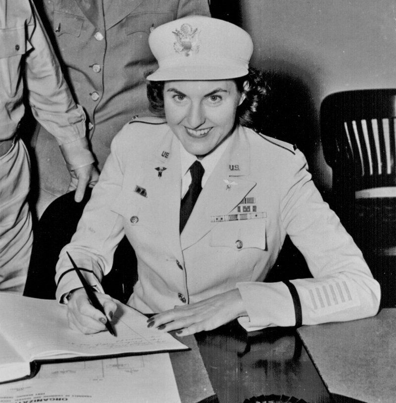 Mildred Dalton Manning at desk