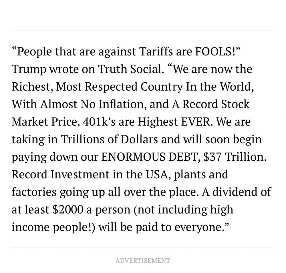 Elderly lunatic babbling about a scenario (that bears not the slightest resemblance to reality) in which the US is now the richest, most respected country in the stratosphere. Money literally RAINING down.  Perhaps true in whatever Sim City game he’s playing.