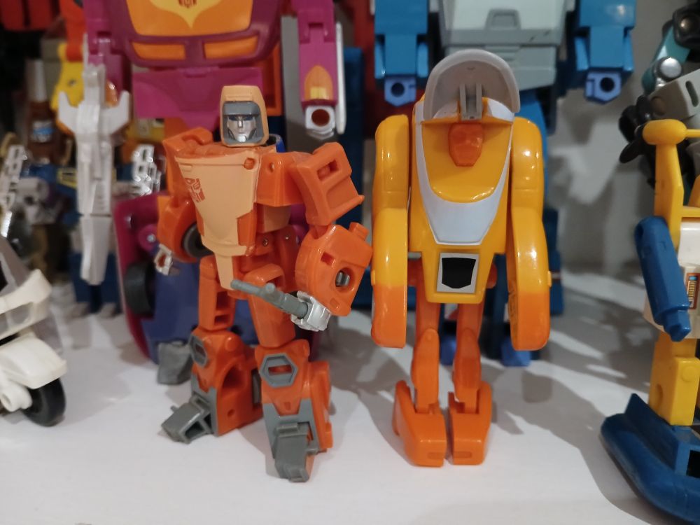 Transformers toys: Studio Series 86 Wheelie, based on the 1986 Movie version of the character, and G1 Wheelie from the 80s who is just a monster.
