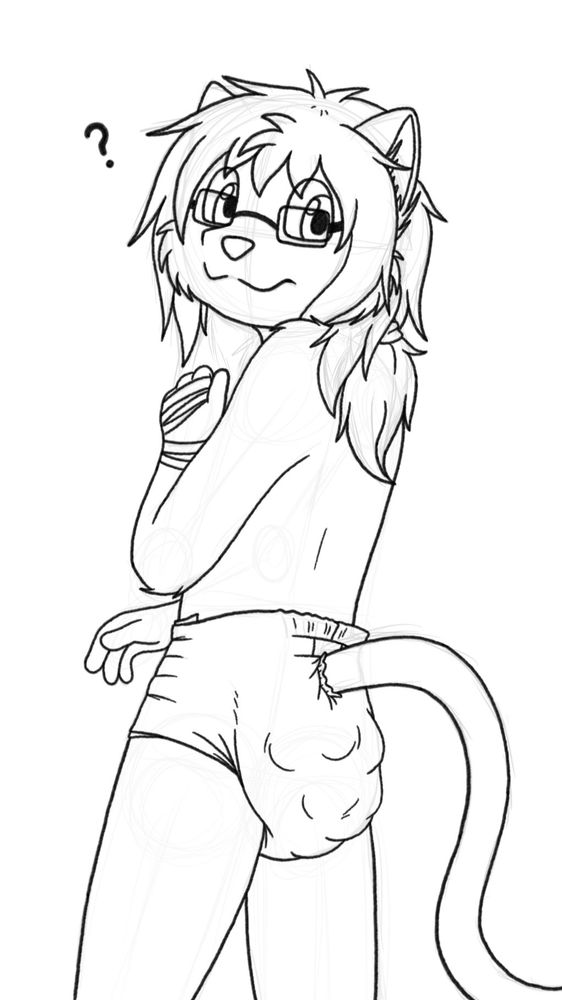 A sketch of the lioxy in a filled diaper: lumpy edition