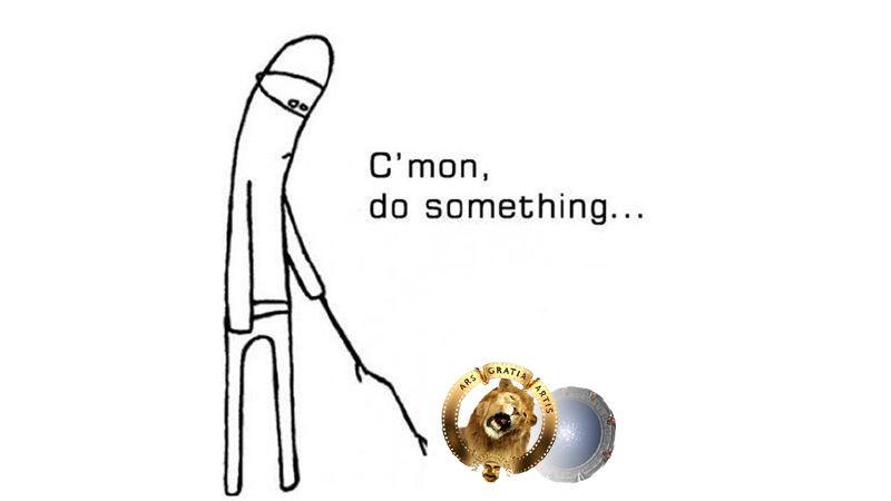 C'mon, do something... (MGM lion and Stargate)