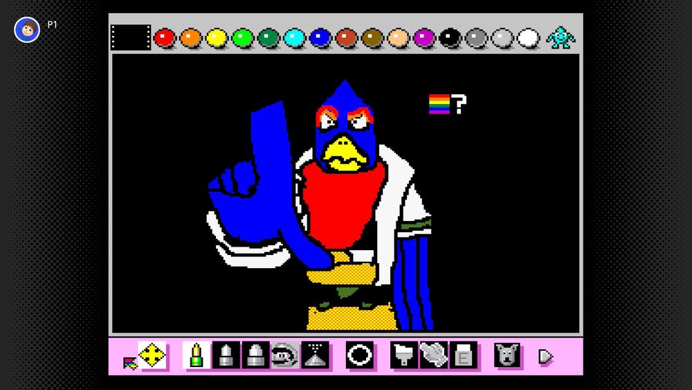 my mario paint drawing of @kaithelion’s falco