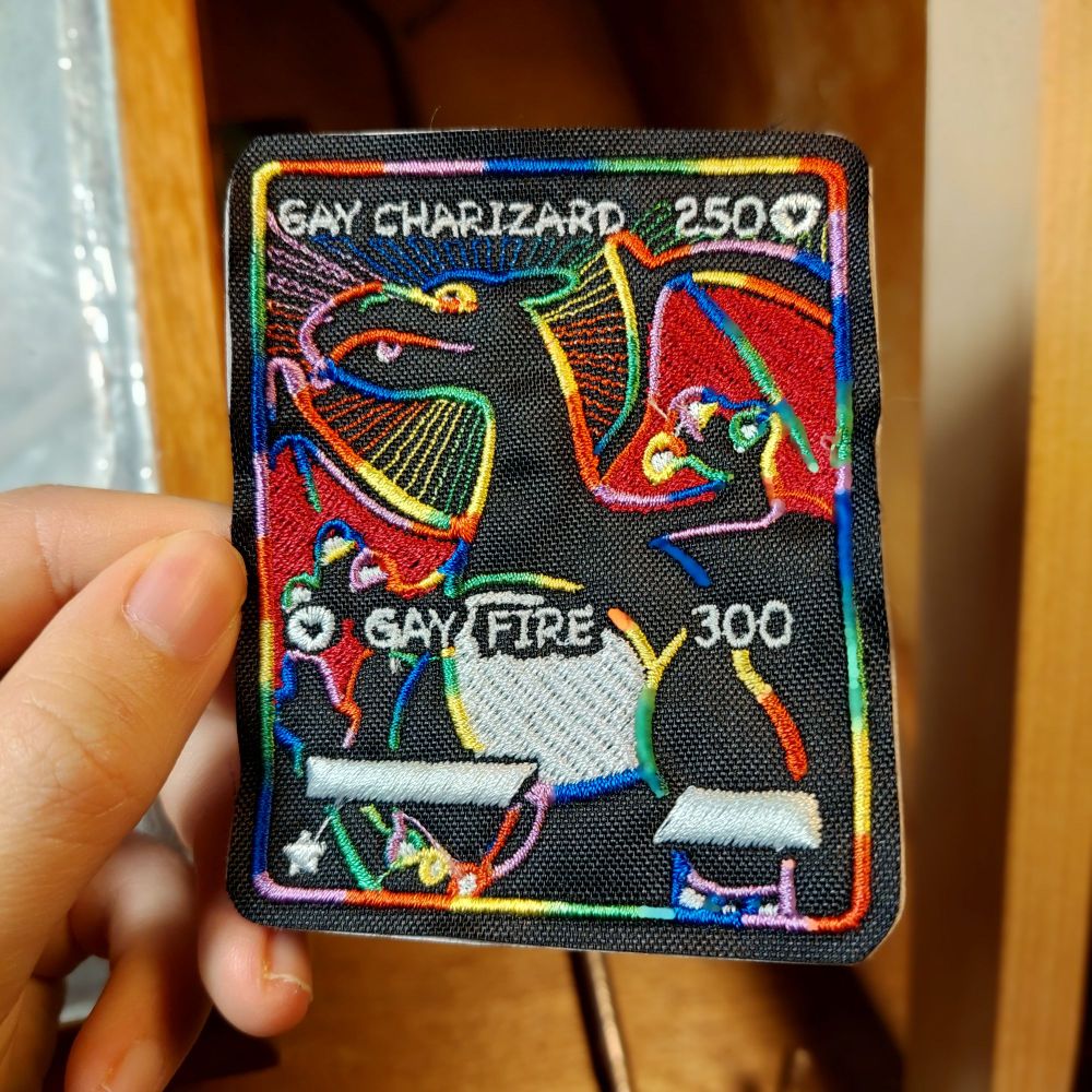 Gay Charizard embroidery patch 