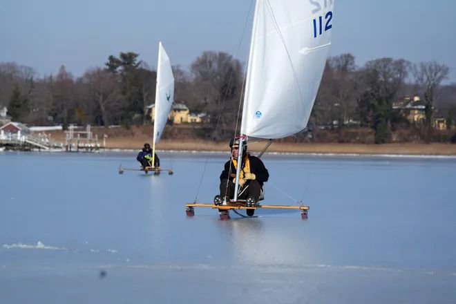 Ice boating on the Navesink River (Monmouth County) on January 24th.