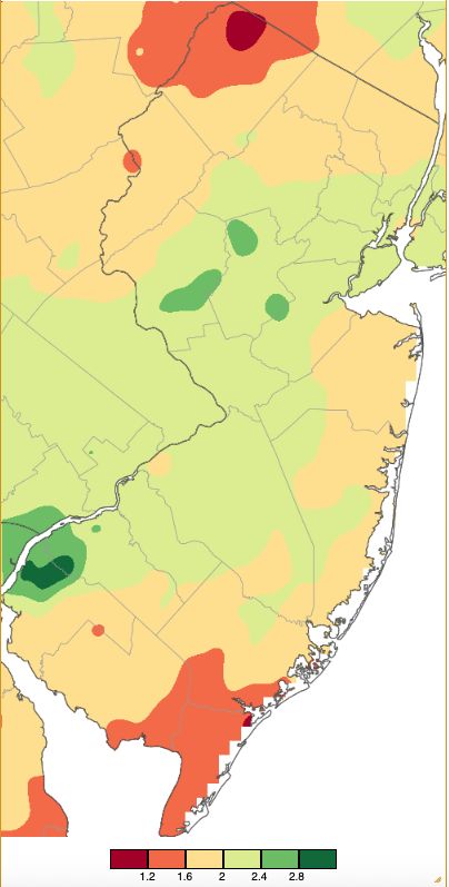 November 2025 precipitation across New Jersey (PRISM).