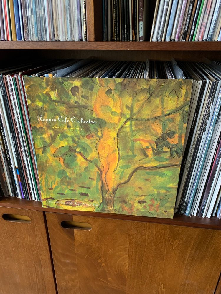 When in Rome... is a 1989 live album by the Penguin Cafe Orchestra, and was recorded at The Royal Festival Hall, London, on 9 July 1987. It was produced by Simon Jeffes and published by E.G. Records. The cover painting is by Emily Young.