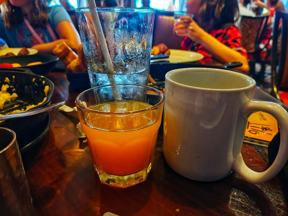 three cups on a table