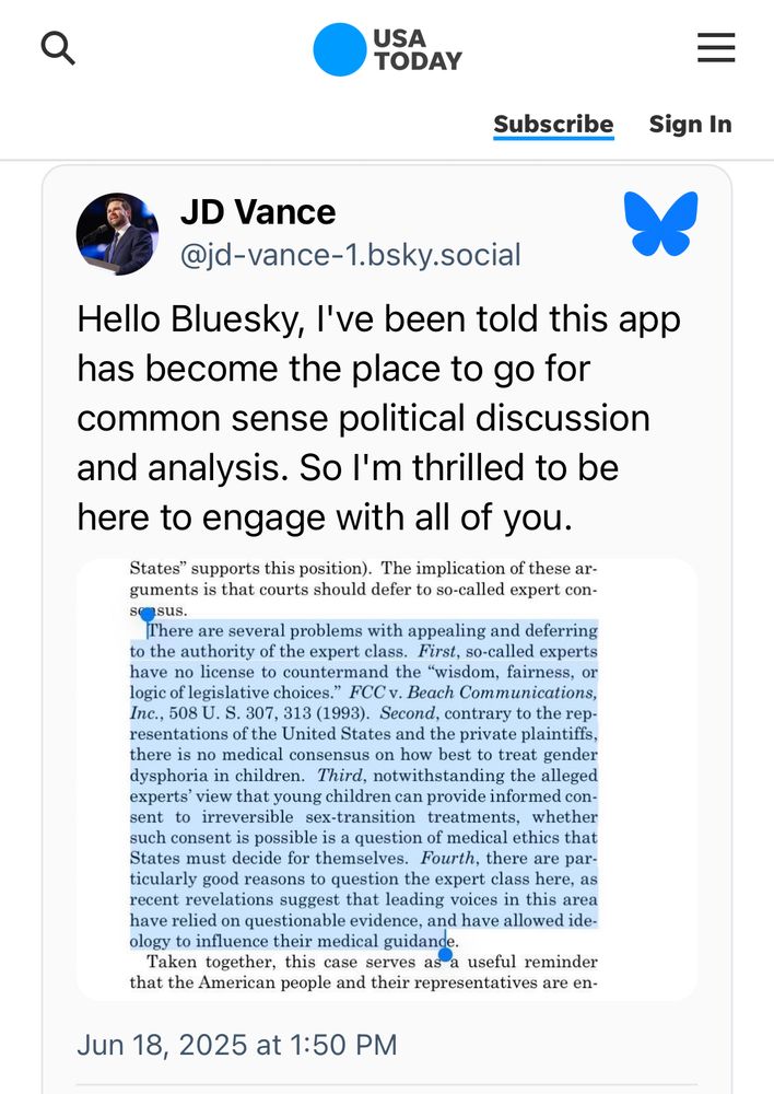 The Vice President is now on Bluesky.