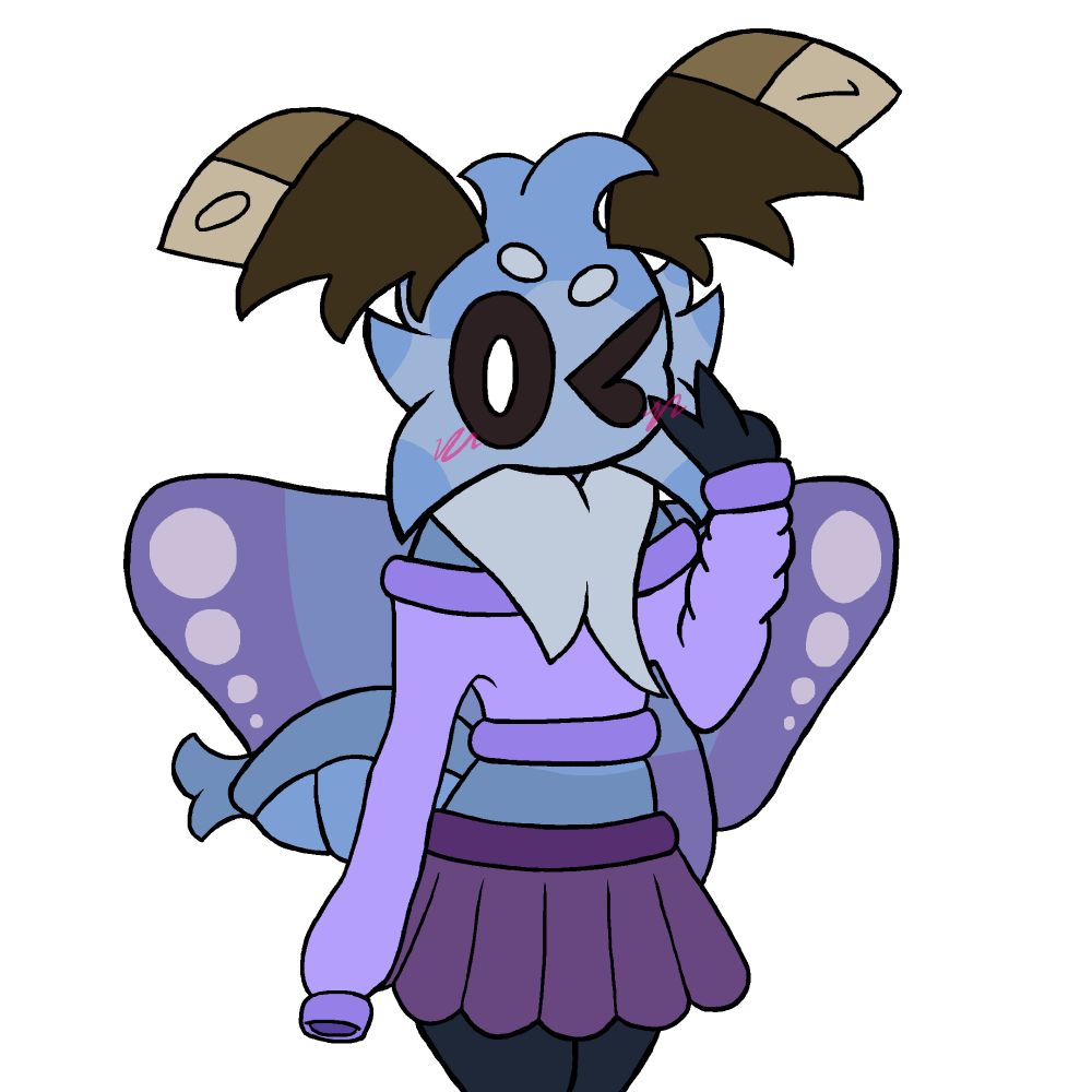 Aekur wearing long sleeves and a skirt and doing a V sign