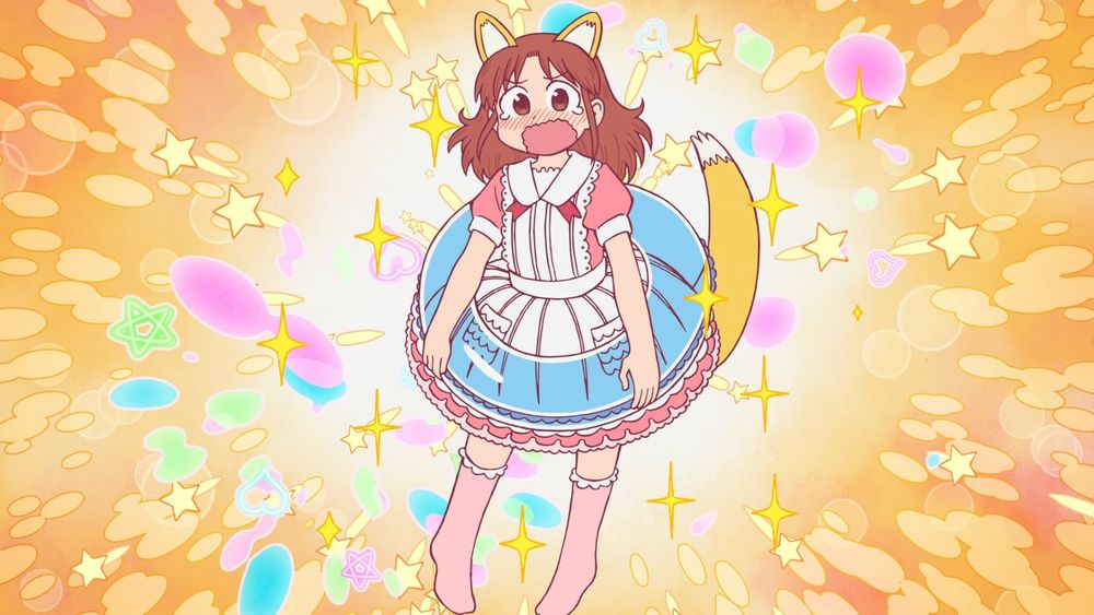 Nagumo from CTIY the Animation embarrassed and dressed as a fox girl streamer. 