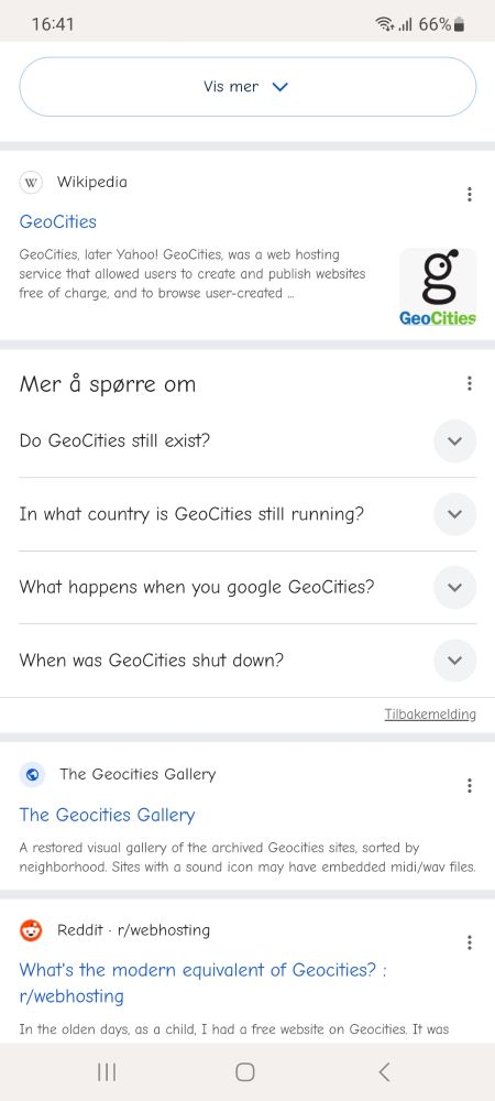 Skjermbilde av google søk, viser at google bruker en annen skrifttype enn vanlig.